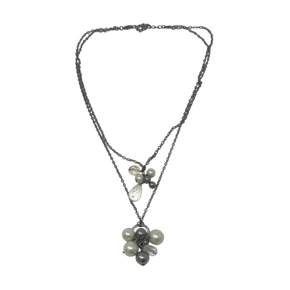 Jewelry - Elegant‎ Silver and Pearl Beaded Layered Necklace